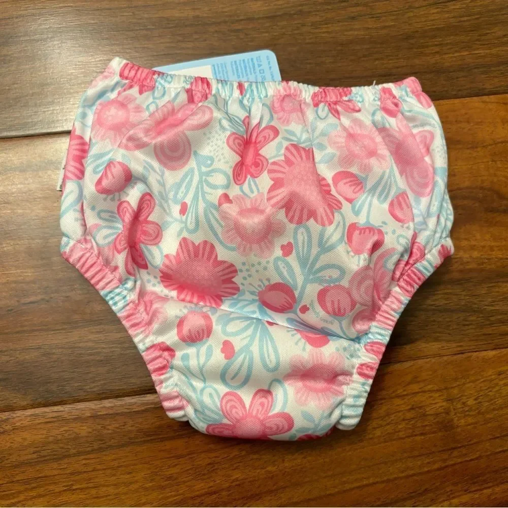 IPlay swim diaper white/pink floral reusable NWT